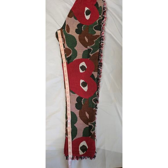 Colorful Tapestry Blanket Rug Pants Fringed Sides and Hem 28" Waist 29" Inseam - Picture 5 of 6